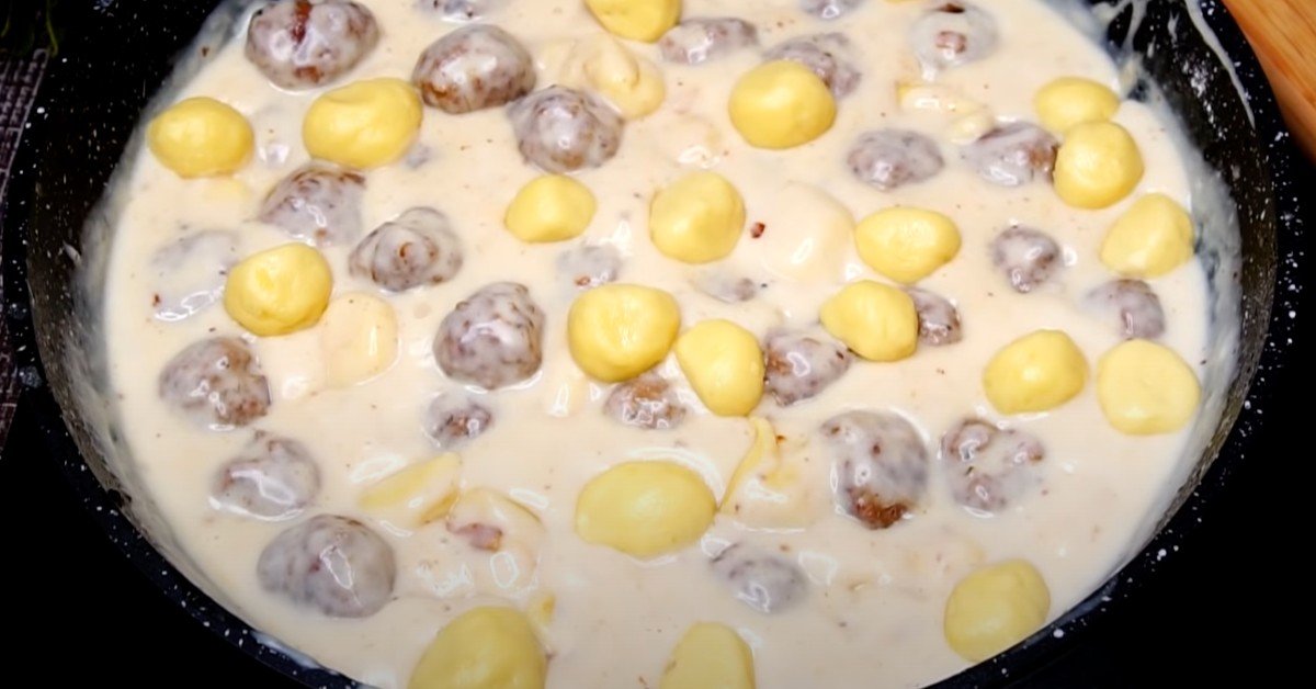 рецепт клецки с фрикадельками