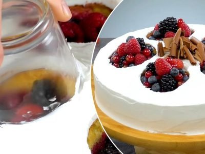 Восхитительный фруктовый торт со сливочным кремом