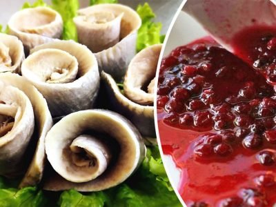 Фуршетные рулетики из сельди