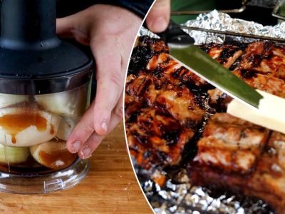 Глазированные рёбра на мангале