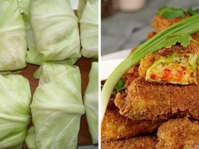 Голубцы с овощами в панировке