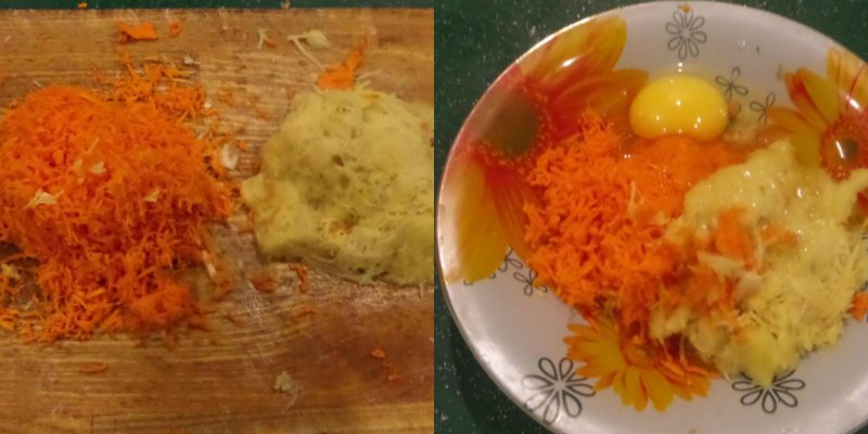 тертый картофель с морковью