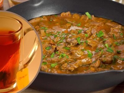 Тушеная говядина в чае