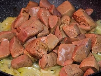 Говяжья печень с горчицей