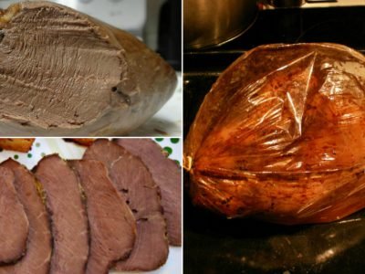 Говяжье сердце, запеченное в рукаве