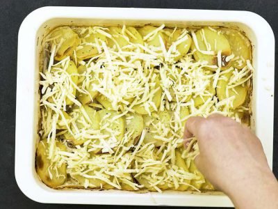 Гратен с курицей и грибами