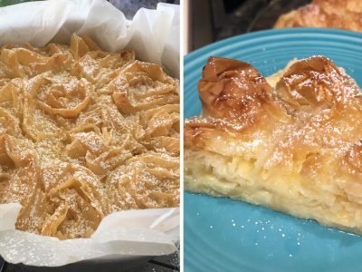 Греческий молочный пирог из теста фило