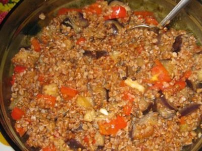 Гречка с баклажанами