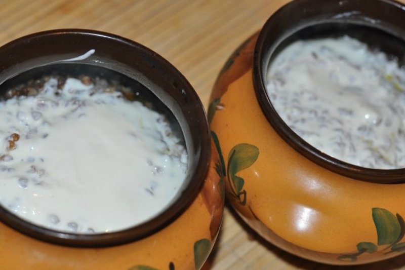 гречка с грибами в горшочке