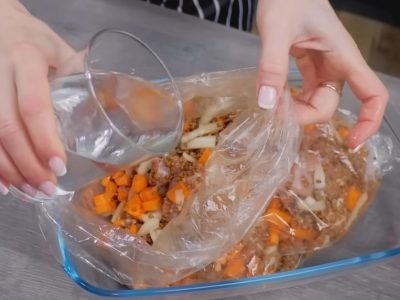 Гречка в рукаве: рецепт с курицей и шампиньонами
