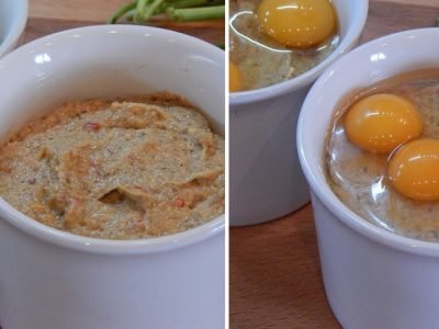 Грибное пюре с яйцами