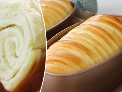 Батон-моток: пышный хлеб из слоеного теста