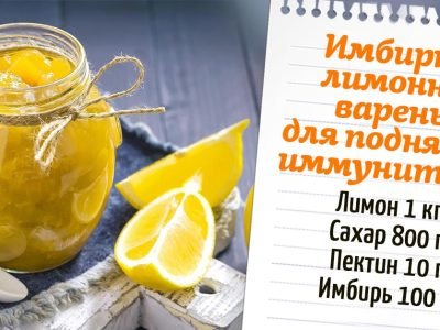Имбирно-лимонное варенье для поднятия иммунитета