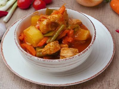 Индейка со стручковой фасолью