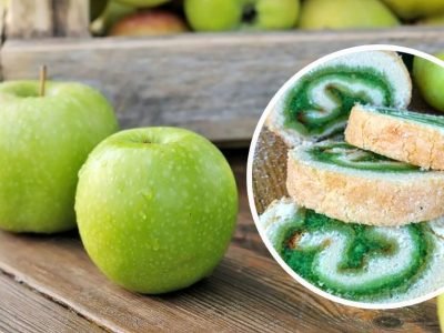 Изумрудный рулет с яблоком