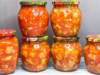 Кабачки кубиками в томате на зиму