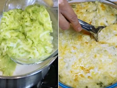 Кабачки по-французски с соусом и рисом