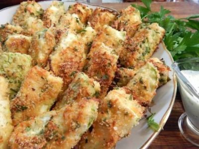 Кабачки в сырной панировке