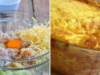 Кабачковая запеканка с курицей и сыром