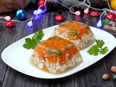 Как приготовить холодец куриный с овощами