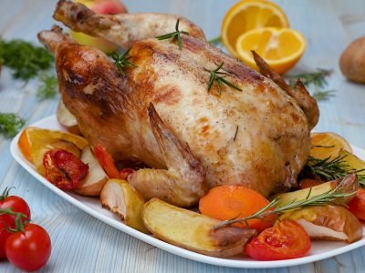Как приготовить курицу с яблоками и апельсинами