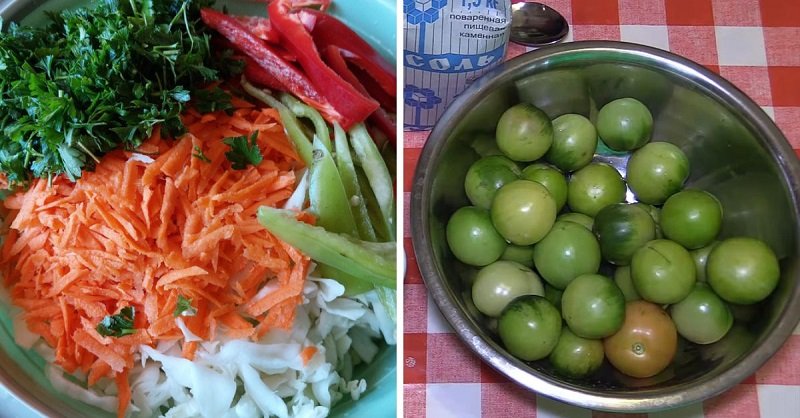 подготовка капусты и томатов