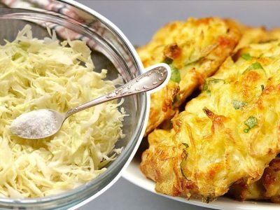 Капустные оладьи в духовке