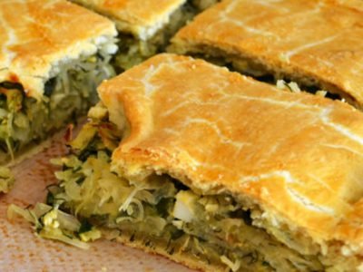 Капустный пирог на песочном тесте