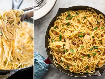 Карбонара с курицей