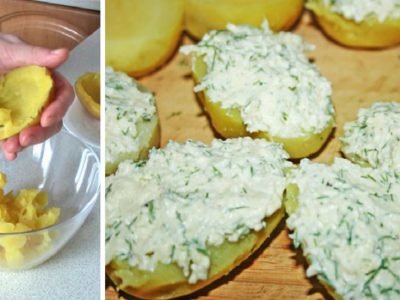 Картофель, фаршированный сыром