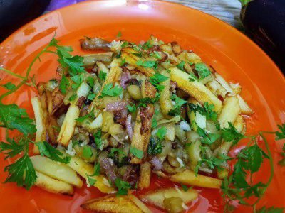Картофель с баклажанами