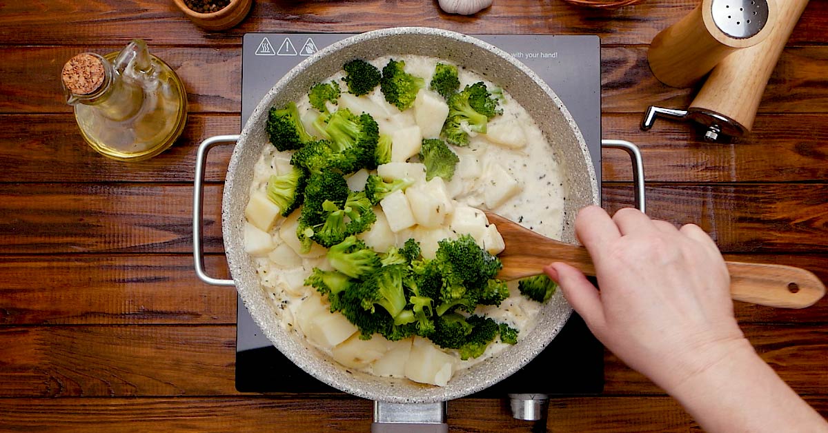 картофель с брокколи