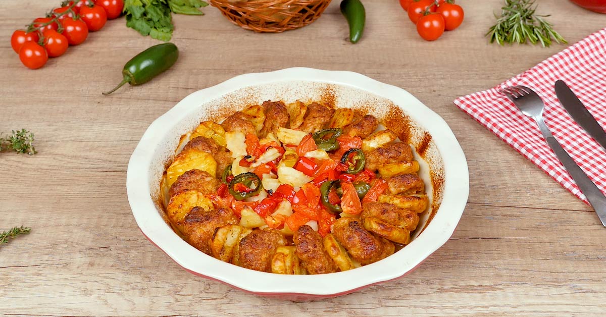 запеченные котлеты с овощами