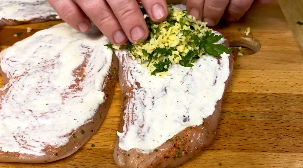 картофель с куриными рулетиками