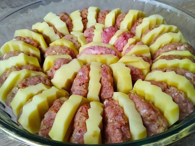 Картофель с мясным фаршем