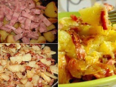 Картофель с ветчиной