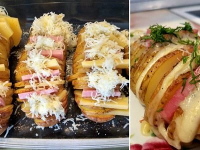 Картофель с ветчиной и сыром