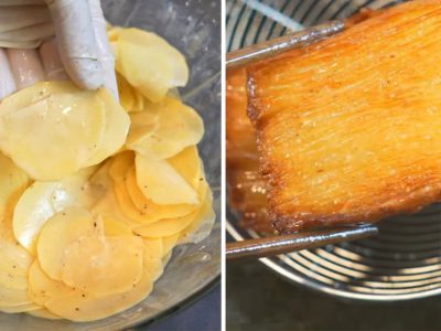 Картофель слоями: хрустящая закуска из чипсов