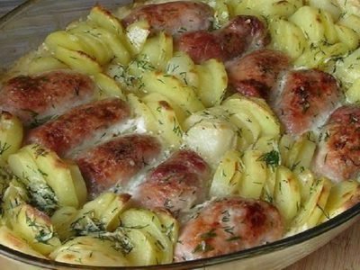Картофель, запеченный с мясом