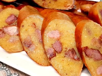 Картофельная колбаса с салом