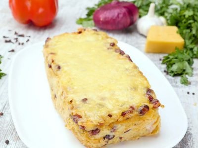 Картофельная запеканка с фасолью
