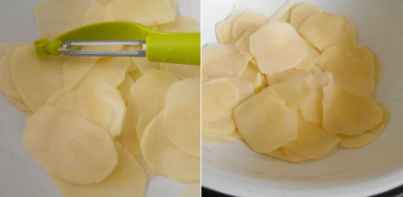 нарезанный картофель