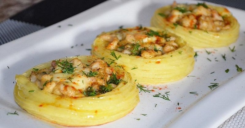 закуска с сыром и курицей