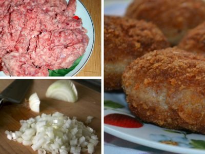 Картофельные котлеты с мясной начинкой