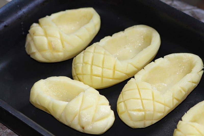 фаршированные лапти из картофеля