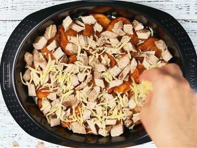 Картофельные начос со стейком