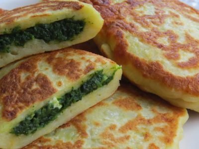 Картофельные оладьи с начинкой