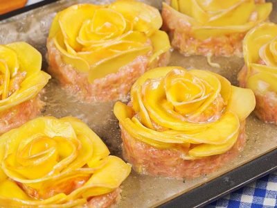 Картофельные розы с фаршем: рецепт съедобного букета