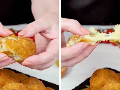 Картофельные шарики с сыром и луком