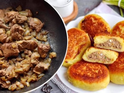 Картофельные зразы с печенью и яйцом